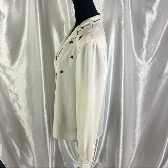 Vintage Embroidered Cream Button Down Shirt | Size 10 | Cottagecore Academia - Picture 5 of 16